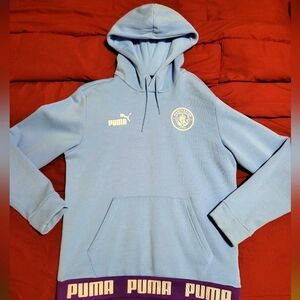 Manchester City Puma Sky Blue Hoodie with Purple Accents (2019-2020 kit colors)